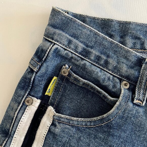 Vintage Nothing Side Stripe Medium Wash Denim Jean Shorts - Picture 3 of 6